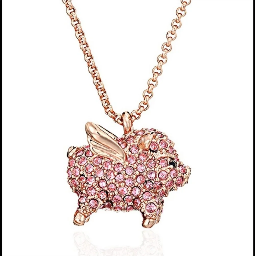 Flying Pink Piggy Necklace - Picture 11 of 16